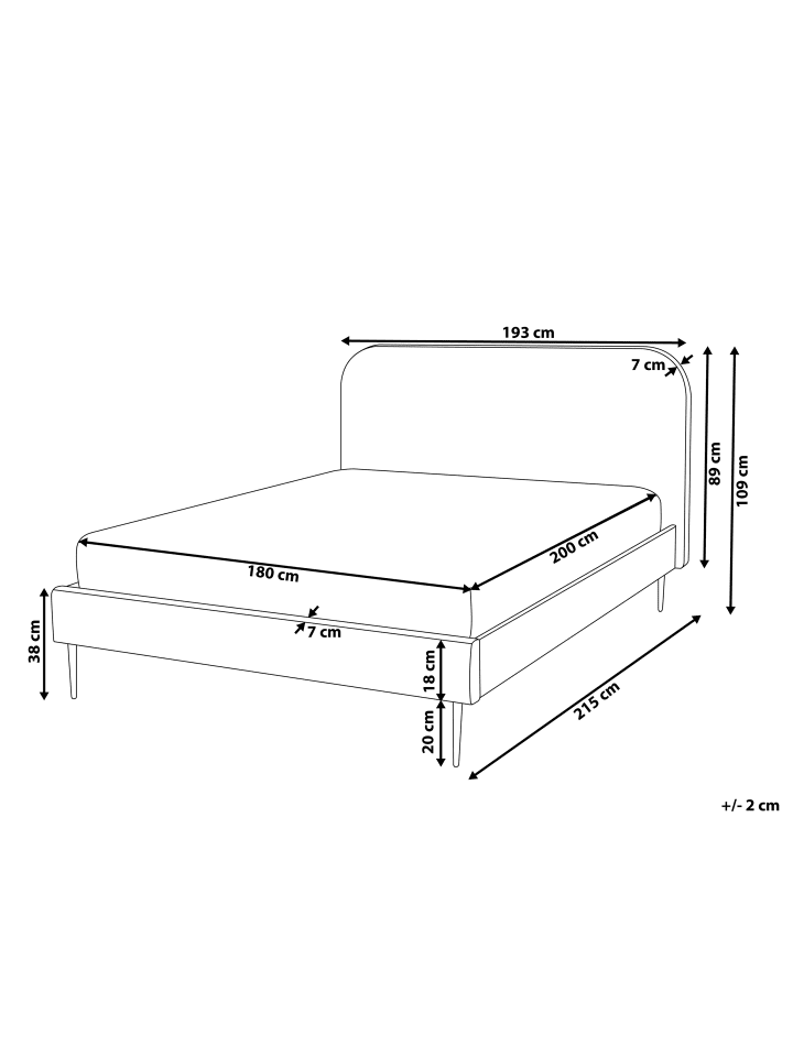 Beliani Doppelbett FLAYAT in Grün/Schwarz - (W) 193 x (H) 109 x (L) 215 cm günstig kaufen onesize