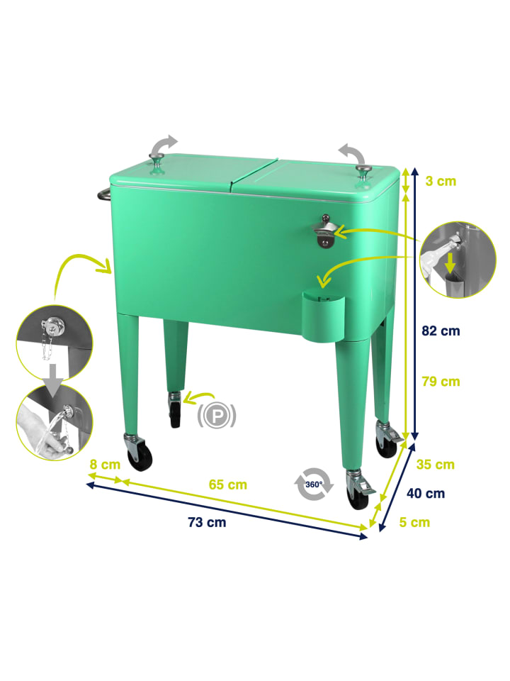 Beachtrekker Kailua Cooler - Kühlbox, Kühlwagen, Getränkekühler, Mint günstig kaufen onesize