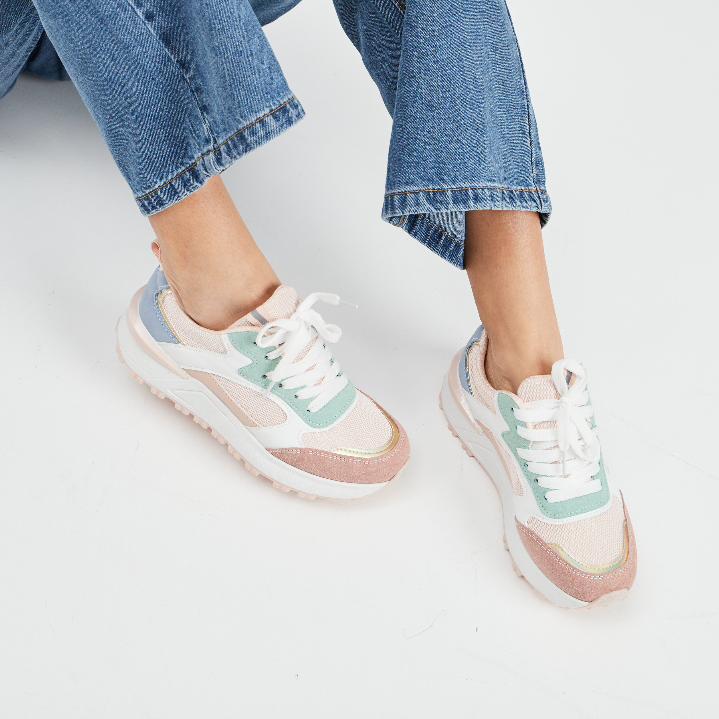 Baskets running bi-matière Creeks multicolore femme | La Halle