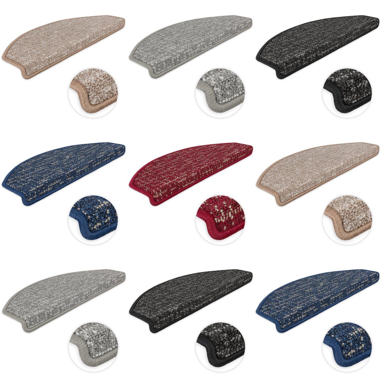 Stufenmatte Stufenmatten Sonate Halbrund Einzeln und SparSet's, Metzker®, halbrund, Höhe: 7 mm, 15 Stück im Set - Beige