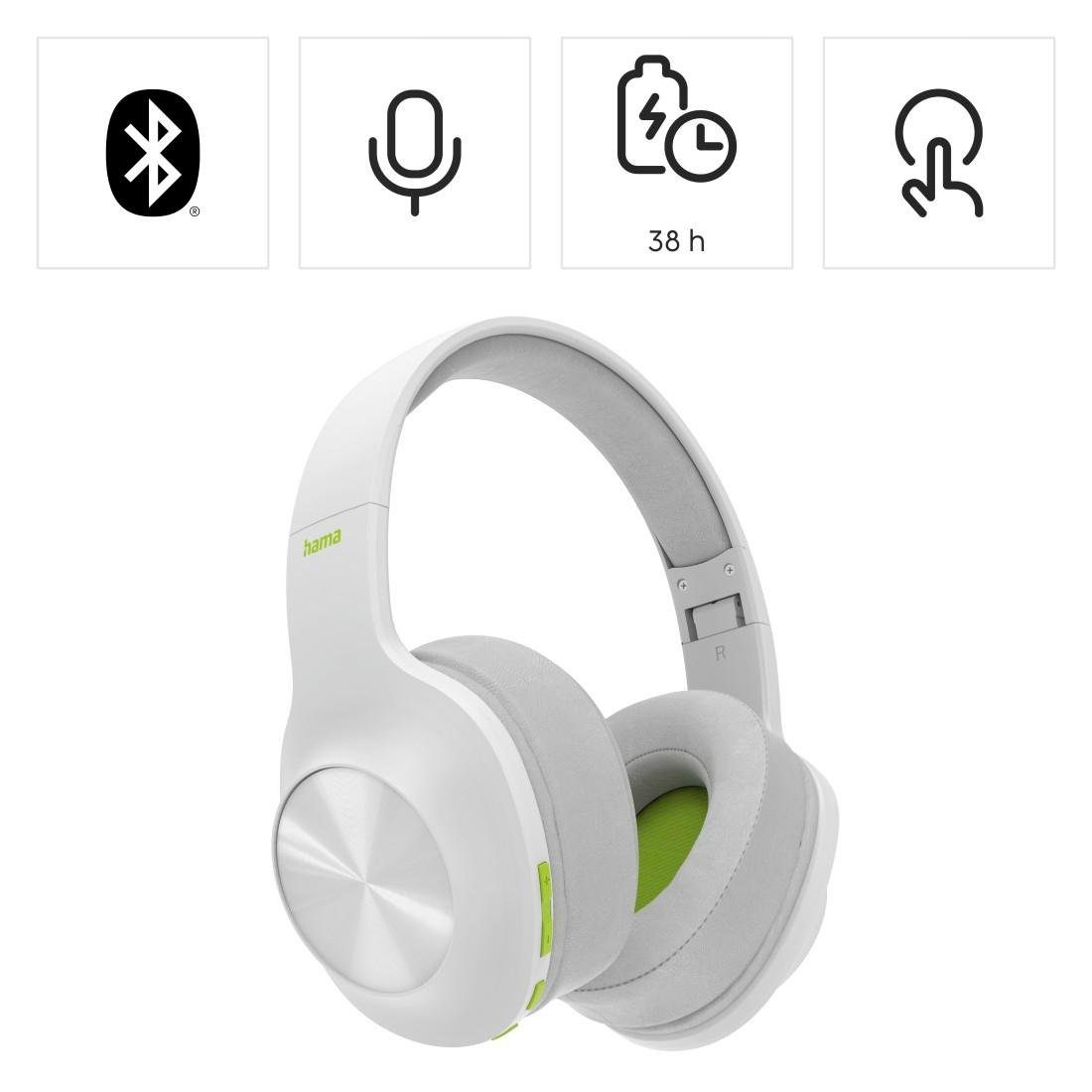 Hama Bluetooth® Kopfhörer Over Ear ohne Kabel, Bass Boost, faltbar kabellos Bluetooth-Kopfhörer (Sprachsteuerung, Google Assistant, Siri, A2DP Bluetooth, AVRCP Bluetooth, HFP, HSP, Bluetooth Headset)
