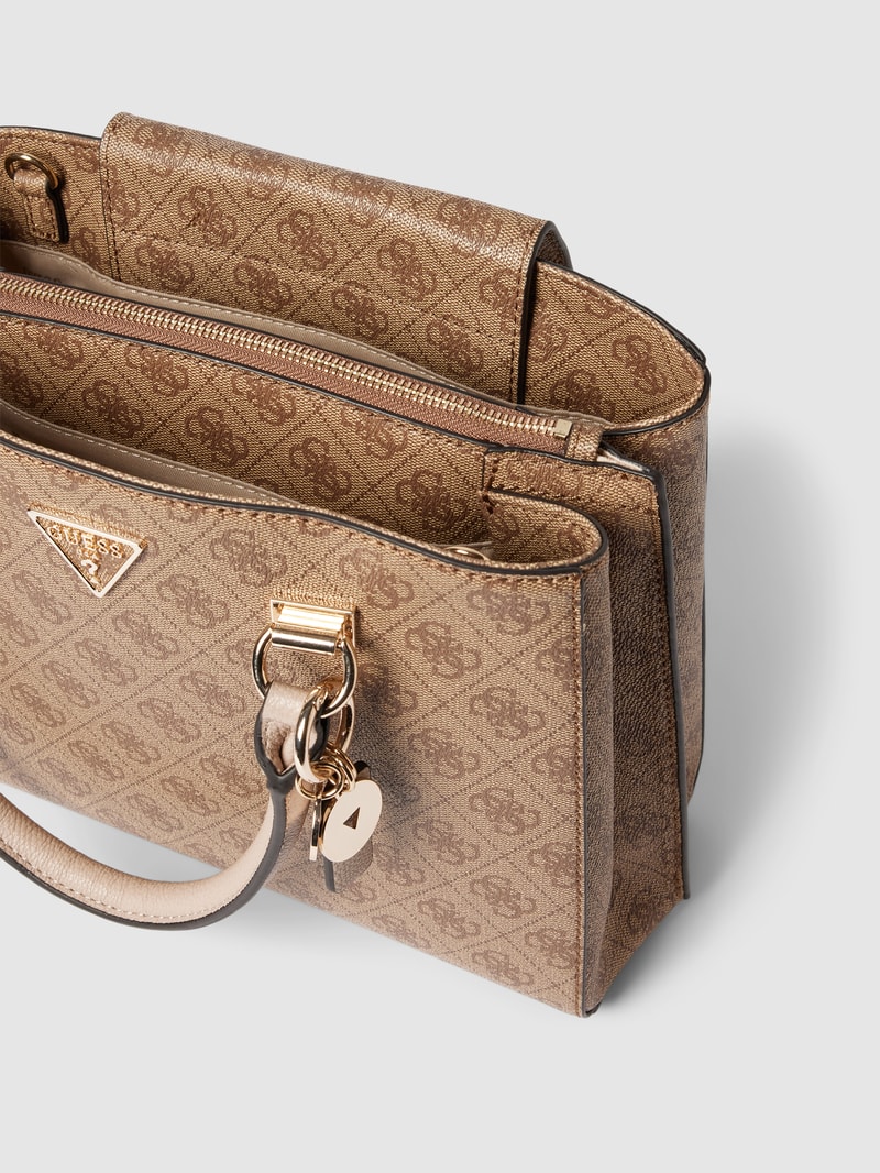 Satchel Bag mit Allover-Logo Modell 'NOELLE' in beige