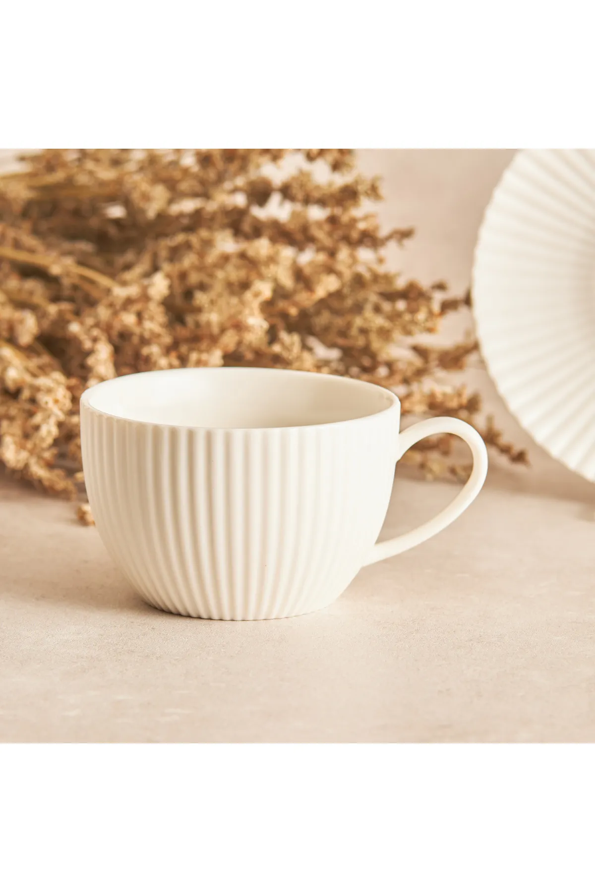 Karaca  Seashell 200ml Teetasse für 6 Personen, Türkische Teegläser mit Untertasse
