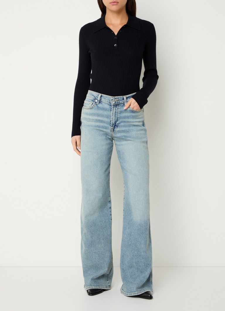 Blugi Jean Lotta, lejeri, cu talie înaltă și cu finisaj ușor, de la marca 7 For All Mankind.