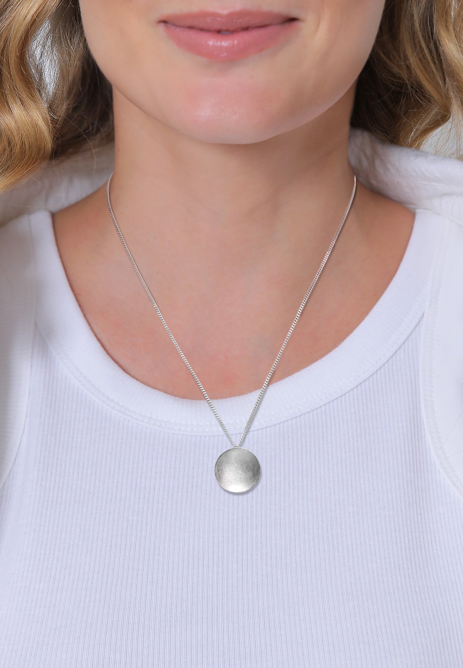 Nenalina ogrlica s privjeskom, ženski okrugli privjesak, 925 sterling srebro, za zabavu/Nova godina, 50 cm