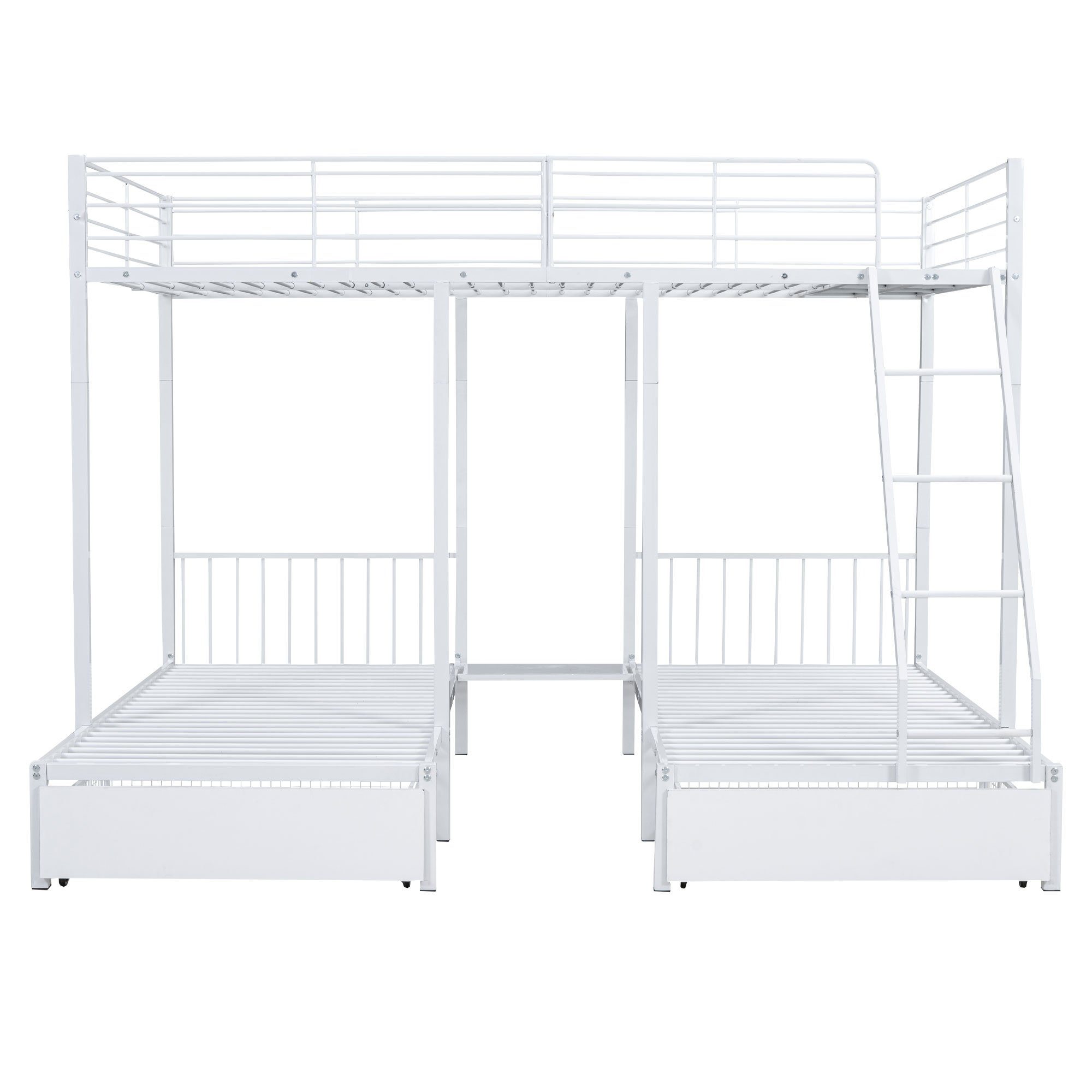 DEEP POWER Metallbett Etagenbett mit Schubladen Metallbett Doppelbett Einzelbett 140X200cm