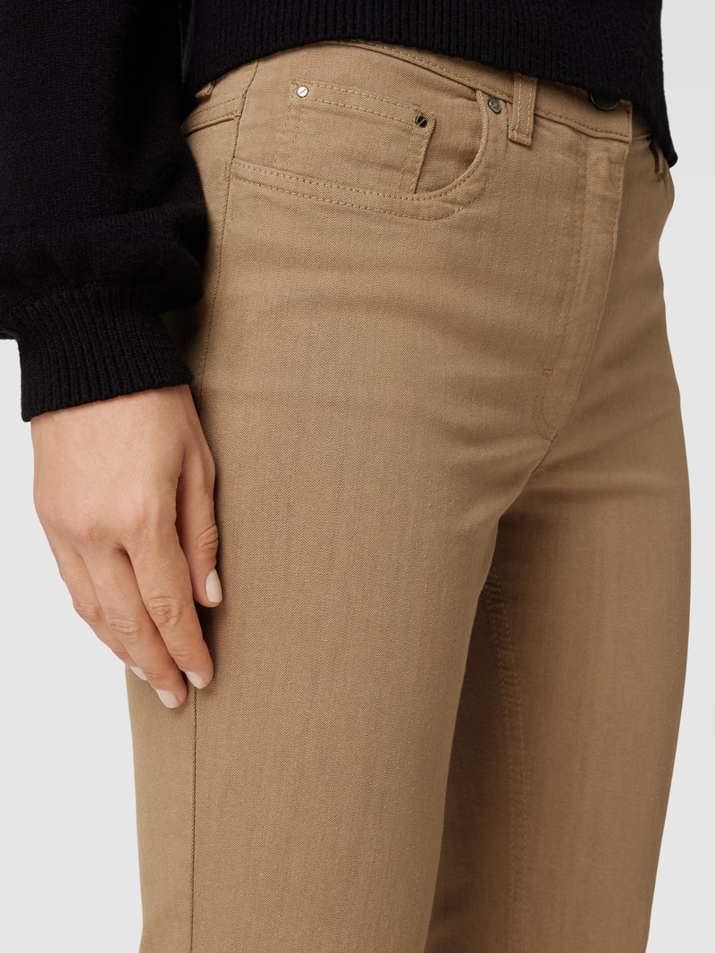 Straight Fit Jeans im 5-Pocket-Design Modell 'CORA' in beige