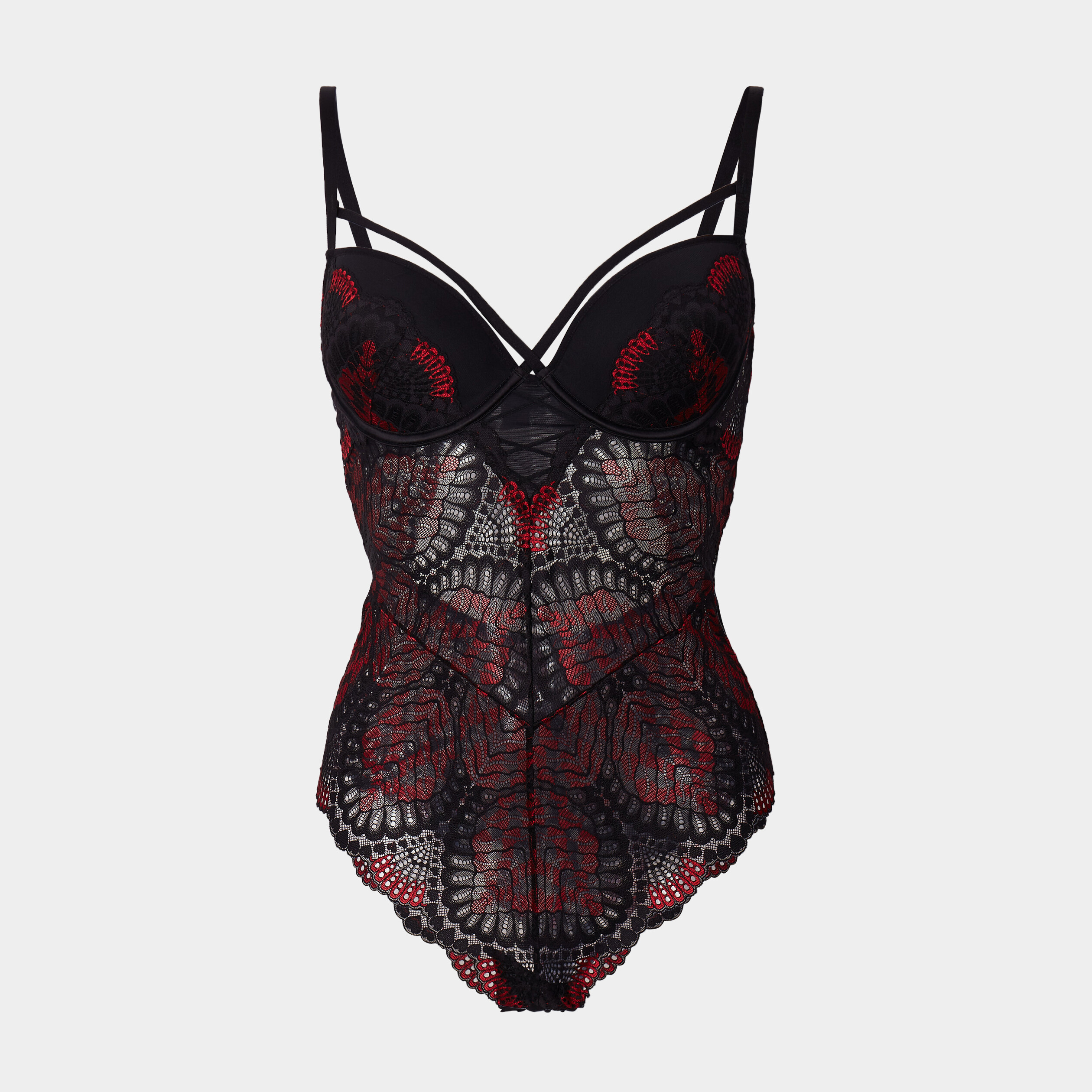 Body emboîtant en dentelle noir femme | La Halle