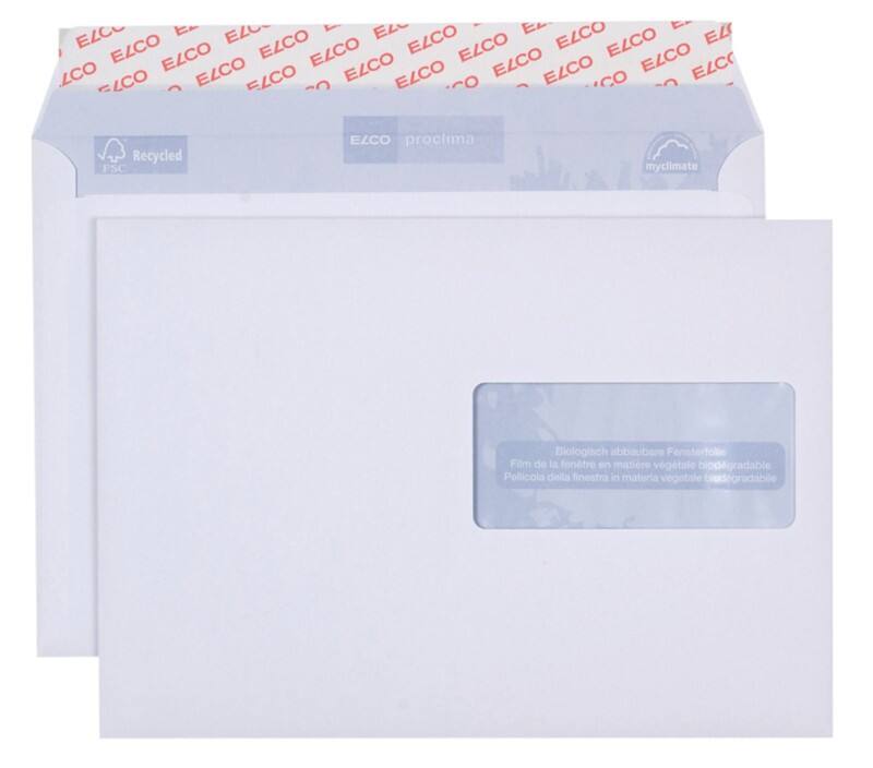 Elco Proclima Briefumschläge Mit Fenster C5 229 (B) x 162 (H) mm Abziehstreifen Weiß 100 g/m² 500 Stück
