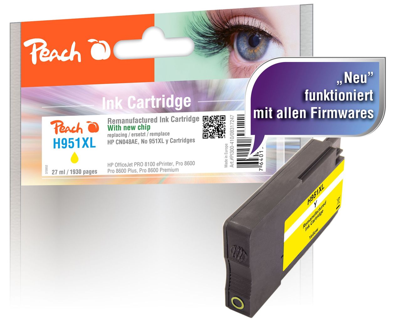 Peach Tintenpatrone gelb ersetzt HP No. 951XL y