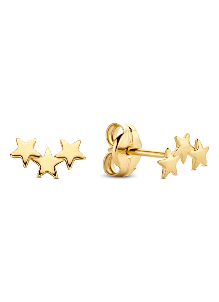 Cercei Jackie Triple Star din aur galben de 14k