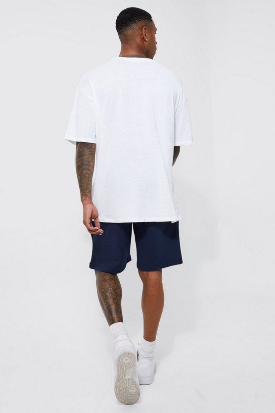 Lockere mittellange Basic Jersey-Shorts