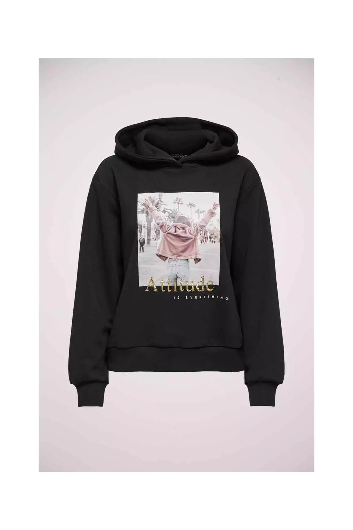 Only Sweat Capuche Femme couleur noir
