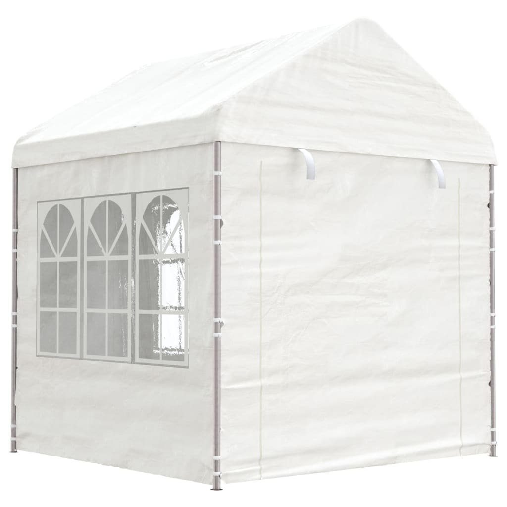 vidaXL Partyzelt Pavillon mit Dach Weiß 2,28x2,23x2,69 m Polyethylen