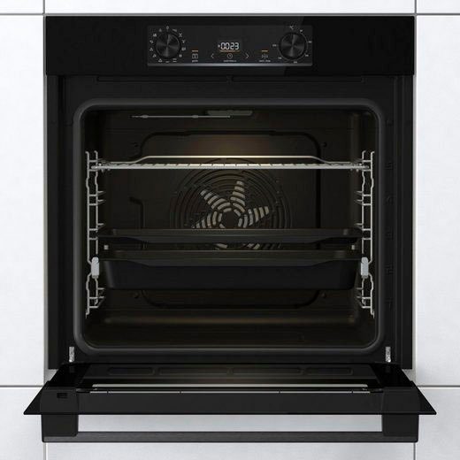 GORENJE Backofen-Set BLACKSET2, mit 1-fach-Teleskopauszug, Aqua Clean