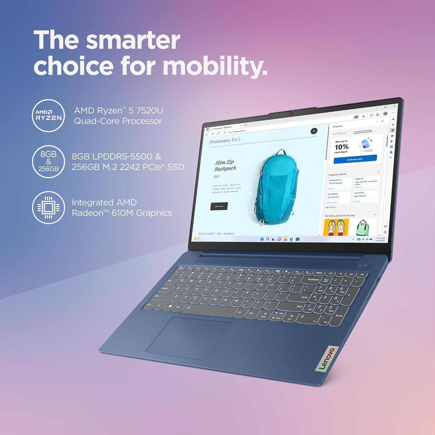 Lenovo IdeaPad Slim 3 - (2023) - Everyday Laptop - Lightweight - Windows 11-15.6