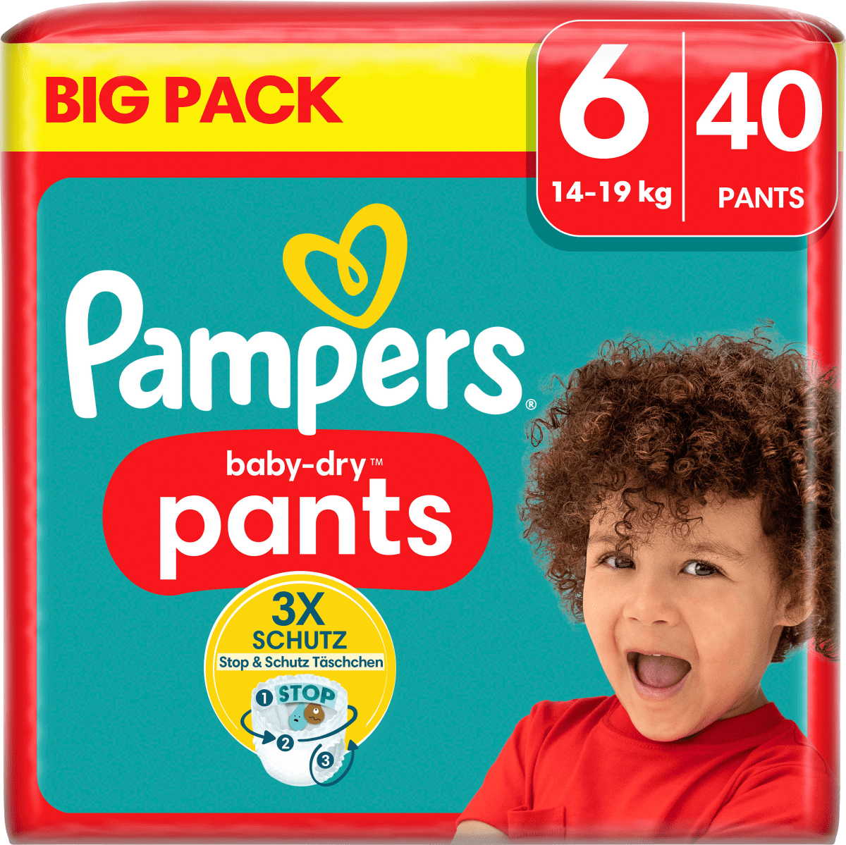 Baby Pants Baby Dry Gr.6 Extra Large (14-19kg), Big Pack, 40 St
