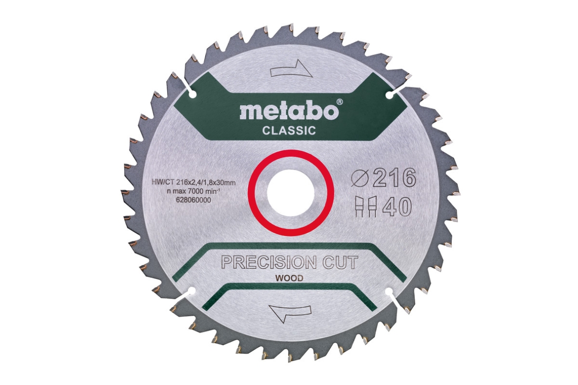 Metabo Tillbehör 628060000 Cirkelsågklinga 216x30x40 Precision Cut Classic för KS216M och KGS216M
