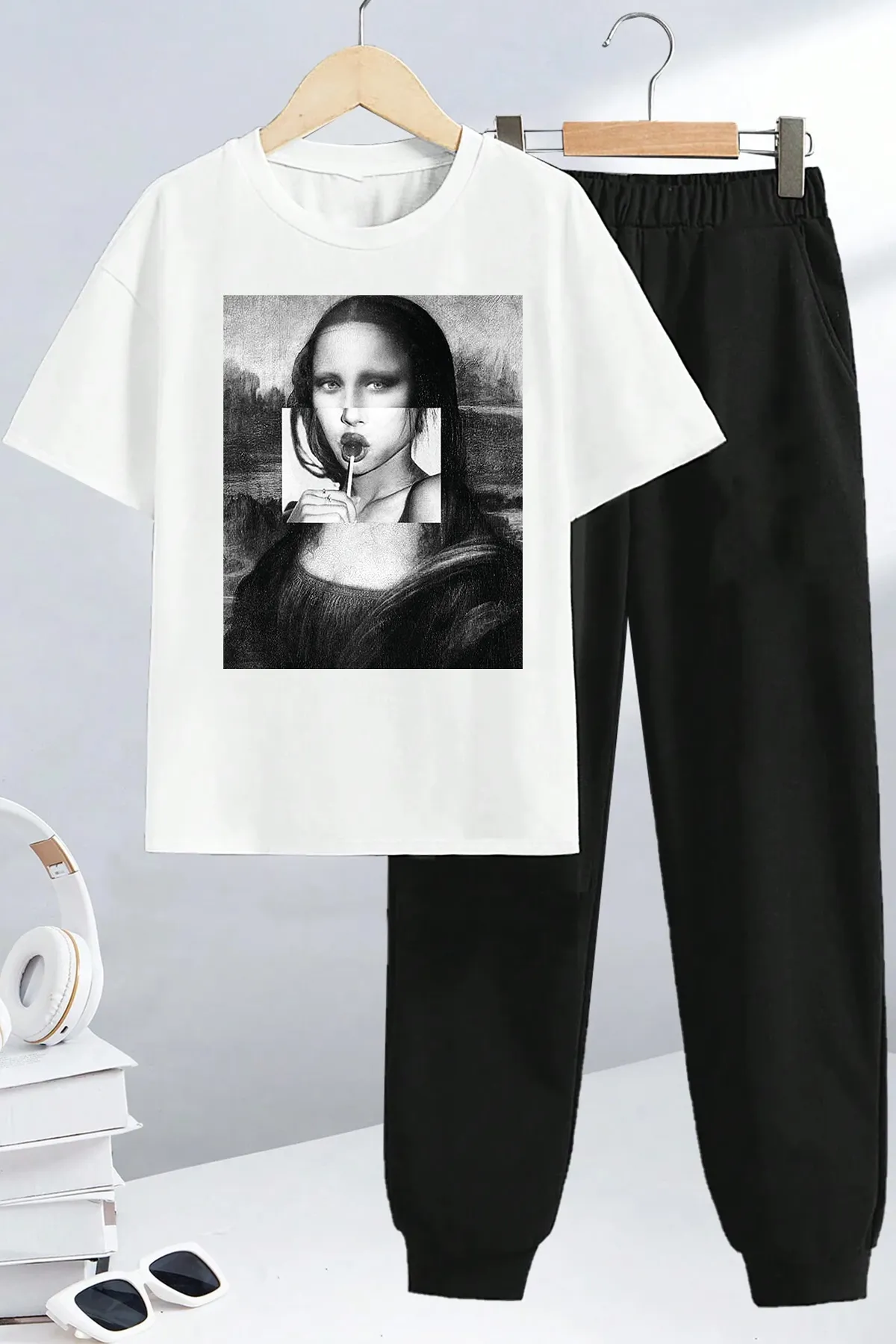 uyguntarz  Mona Lisa Trainingsanzugset für Kinder, Unterteil und Oberteil