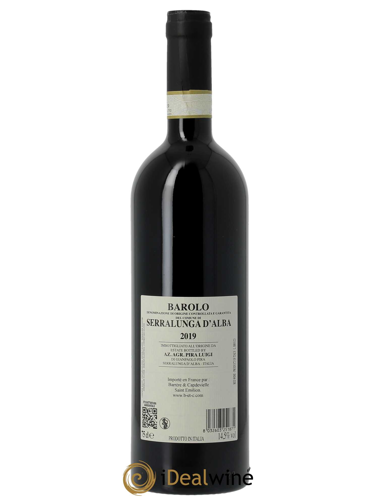 Barolo DOCG Luigi Pira Serralunga  2019 - Lot de 1 Bouteille