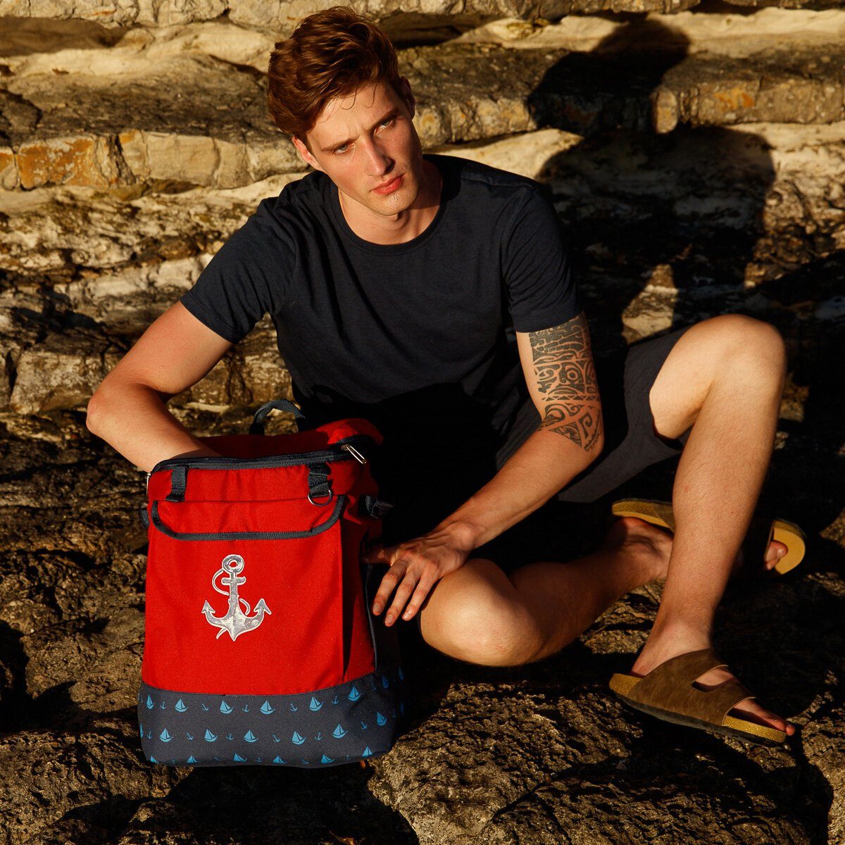 ANEMOSS Kühltasche Anemoss Marine Collection Anchor Kühlrucksack, rot