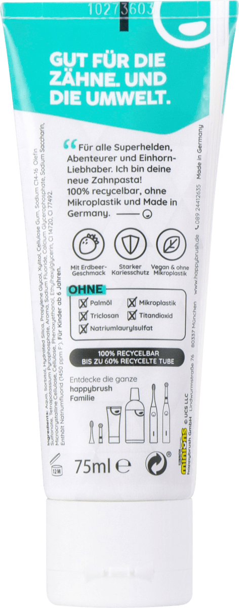 Zahnpasta Kinder Super Color Rundumschutz Erdbeere, 75 ml