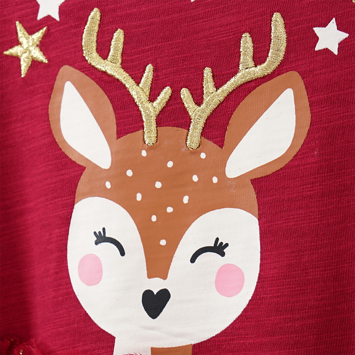 Mädchen Weihnachtskleid mit Tüll rot