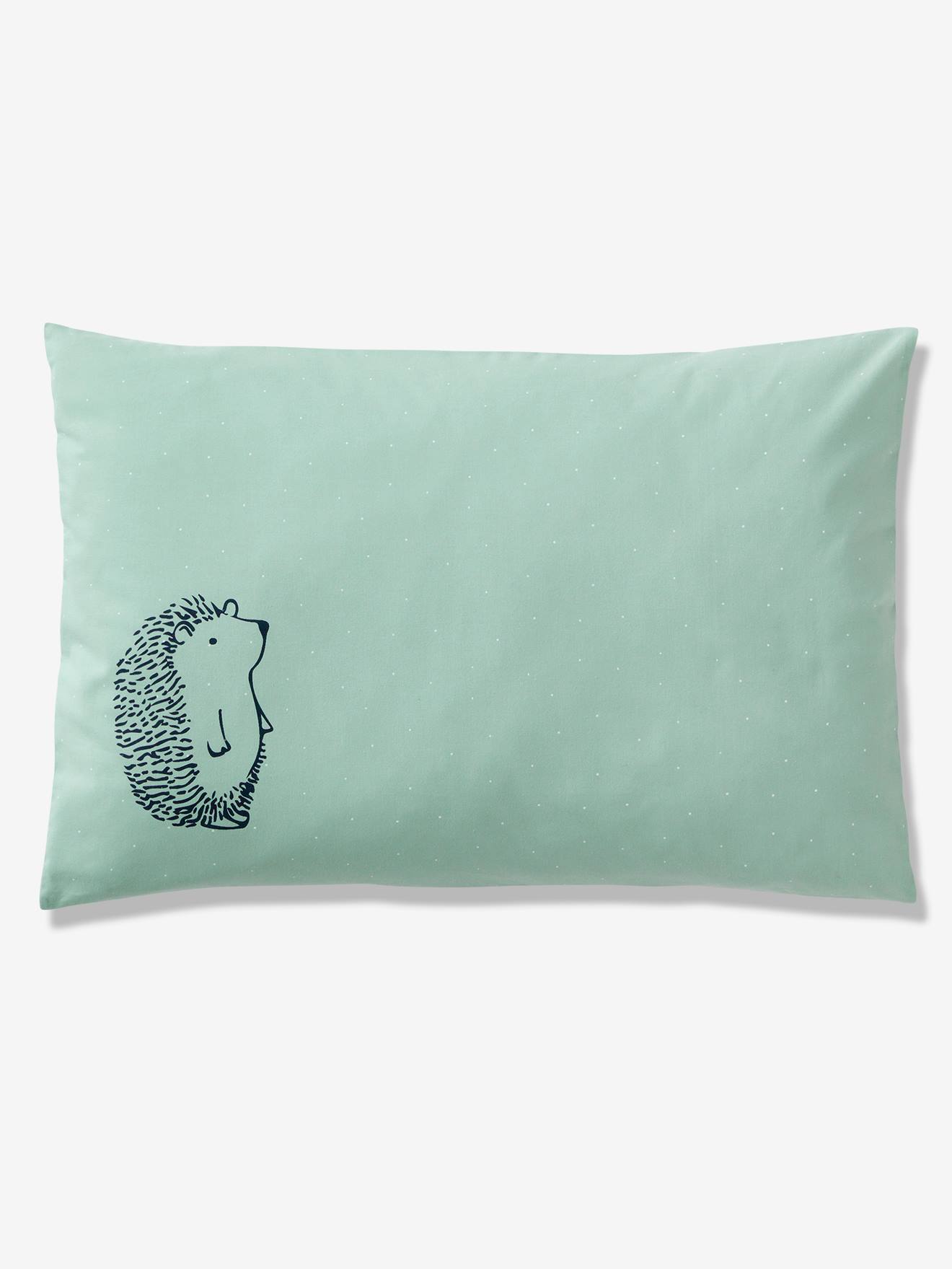 Taie d'oreiller bébé Bio Collection LOVELY NATURE vert/ivoire