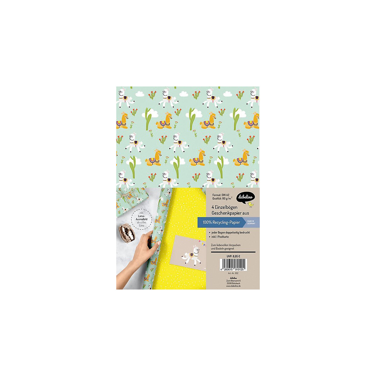 Geschenkpapier-Set: Lama/Alpaka