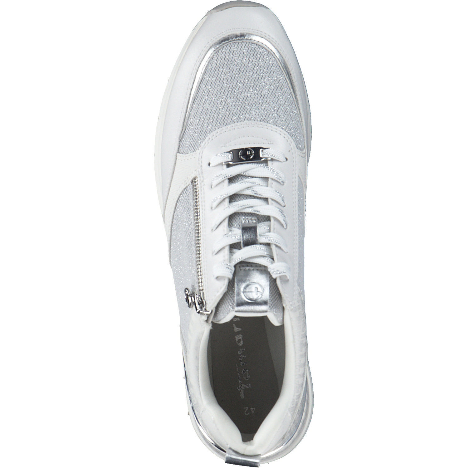 Tamaris 23732, Sneakers Low, Damen, WHT/SILVER COM