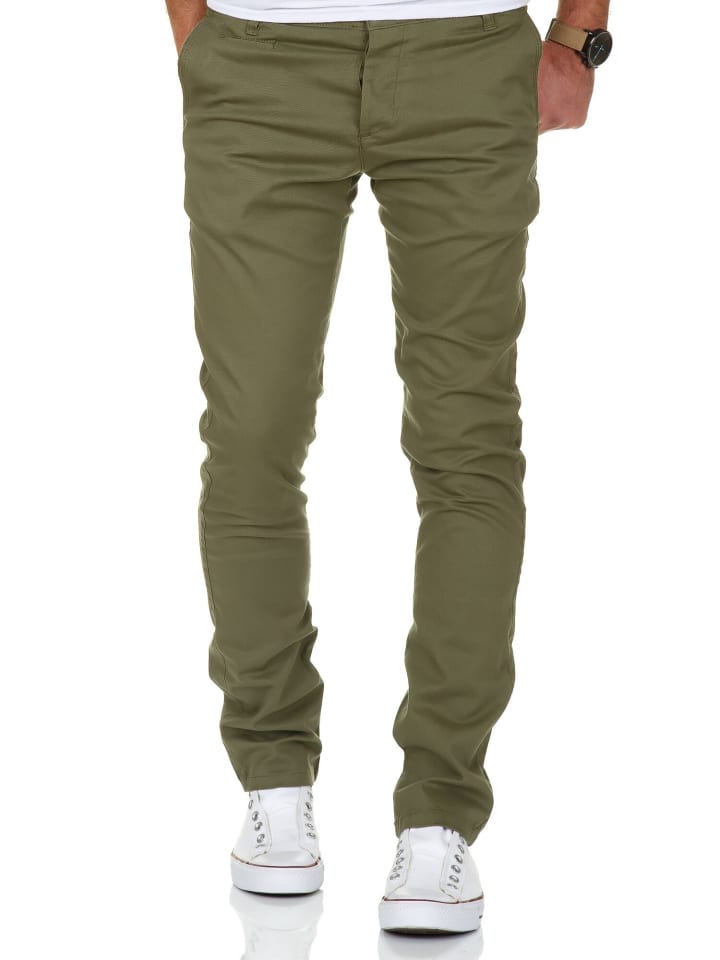 Amaci&Sons Slim Fit Chino mit Stretch ATLANTA in Olive günstig kaufen