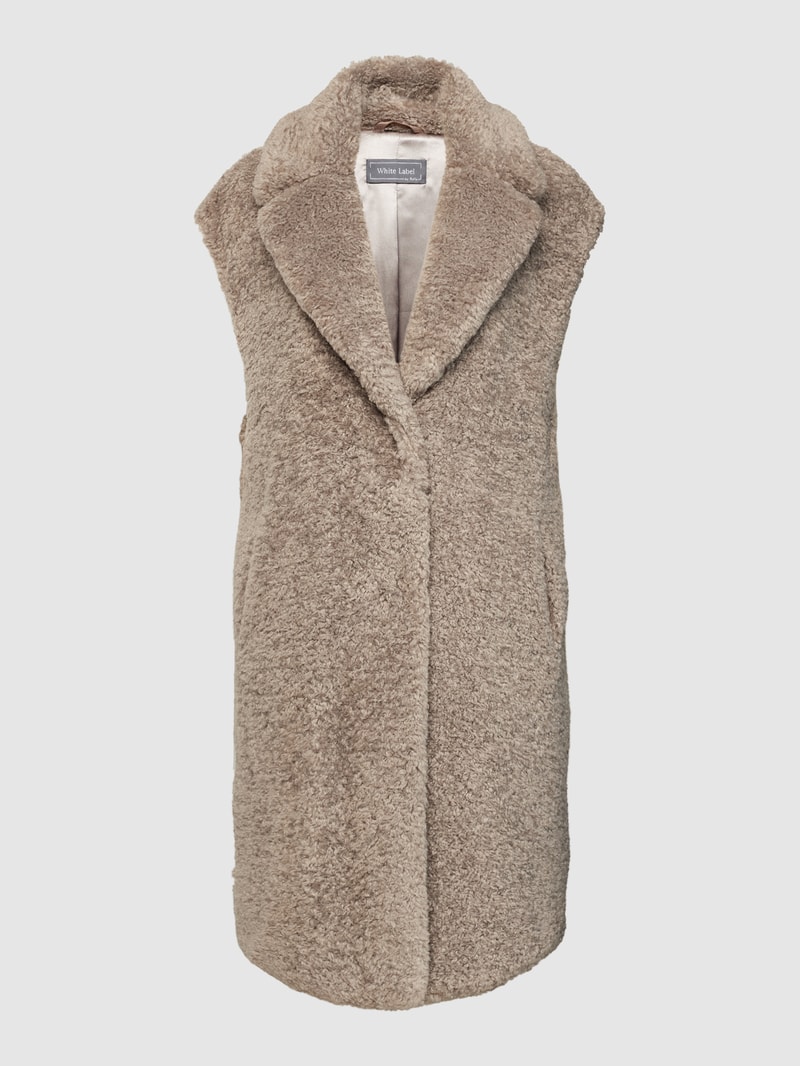 Weste mit Teddyfell in taupe