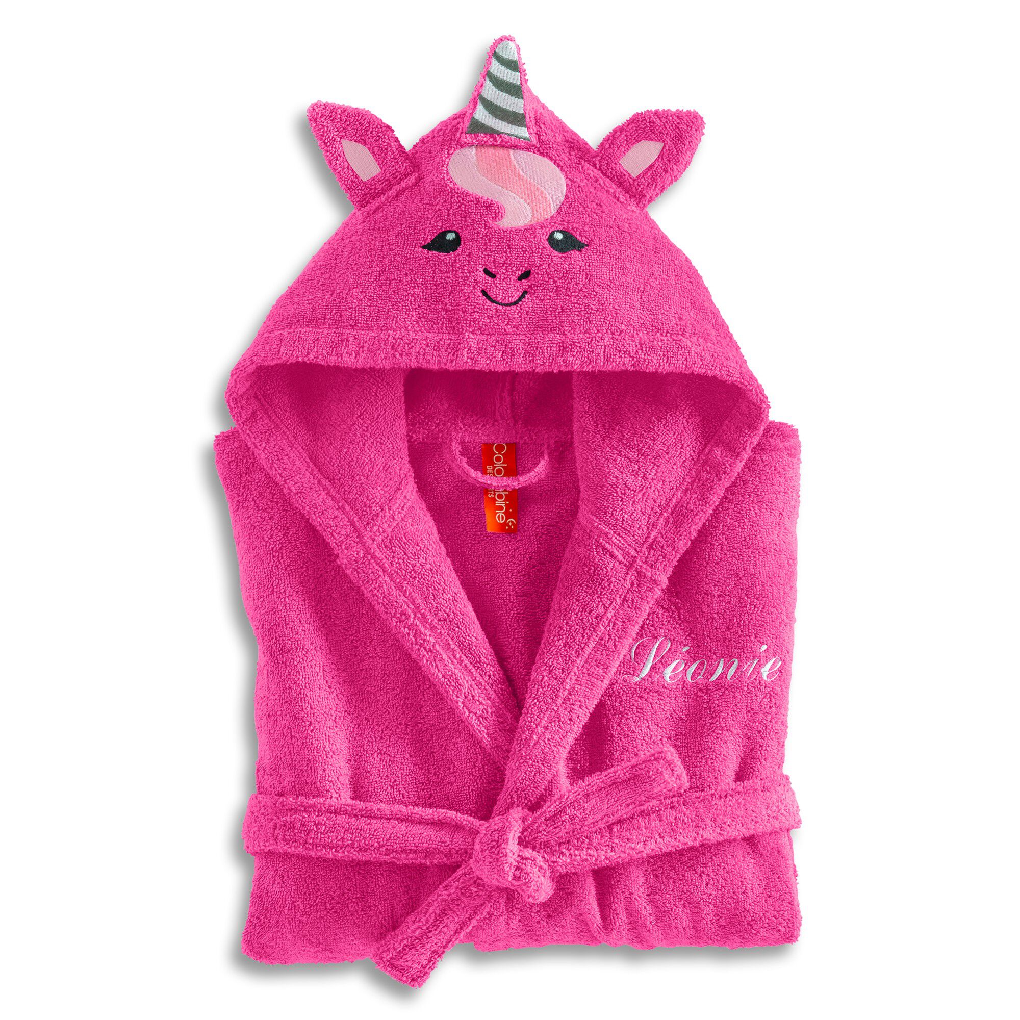 Peignoir de bain enfant personnalisable licorne à capuche