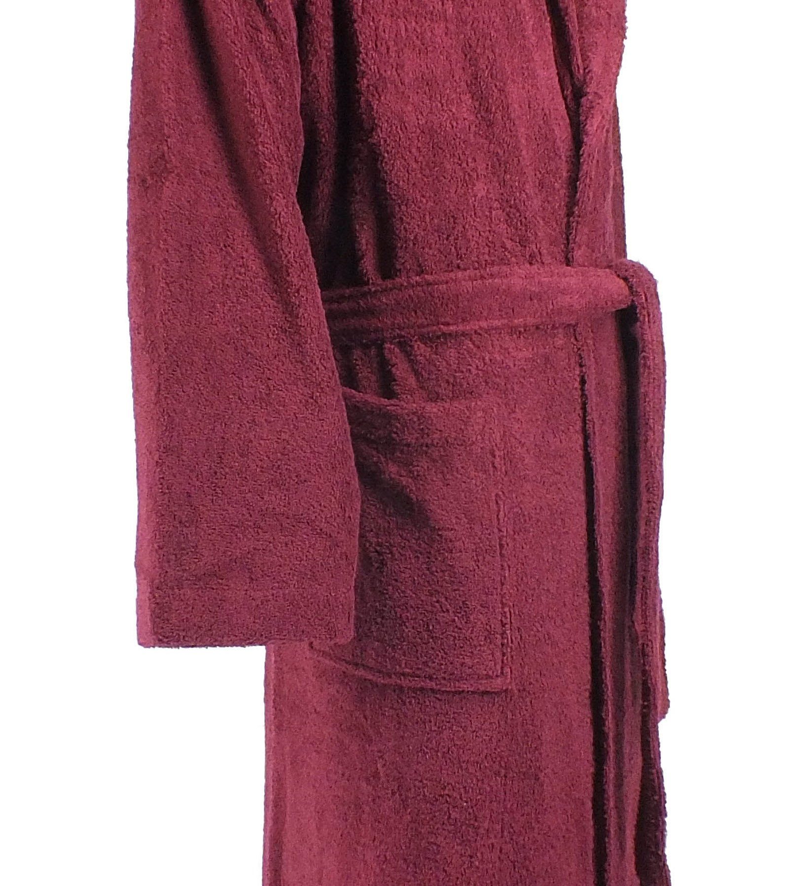Lasa Home Unisex-Bademantel, Langform, Baumwolle, Schalkragen, Gürtel, verschiedene Farben