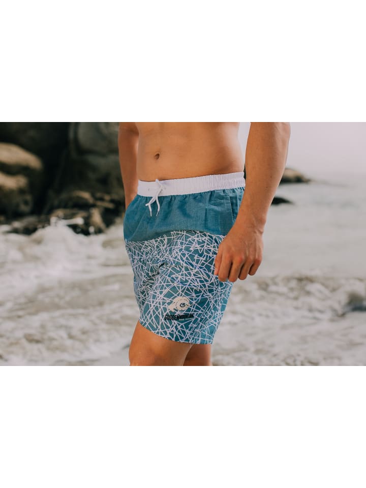 GUGGEN MOUNTAIN Badehose Kariert in Grau günstig kaufen