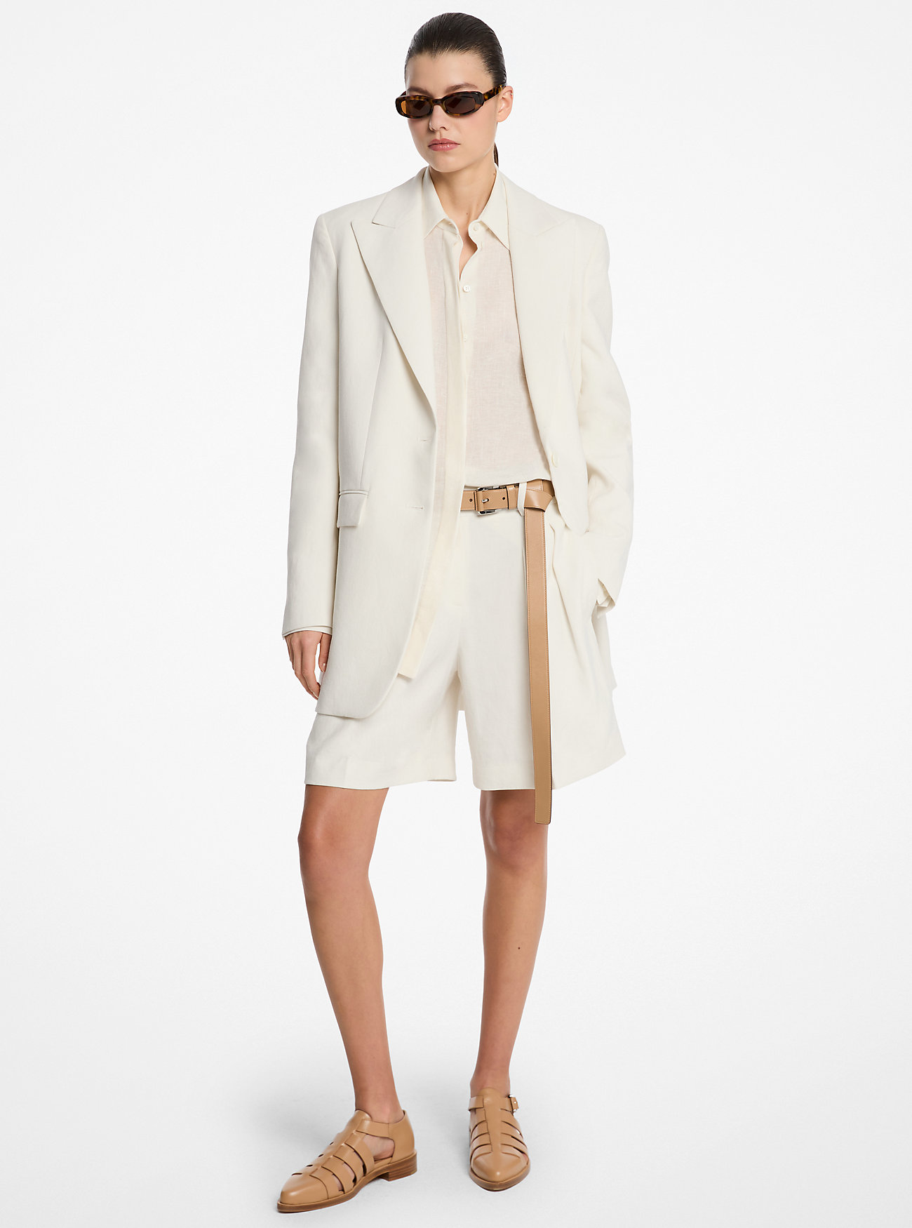 Boyfriend Blazer i lin – ECRU