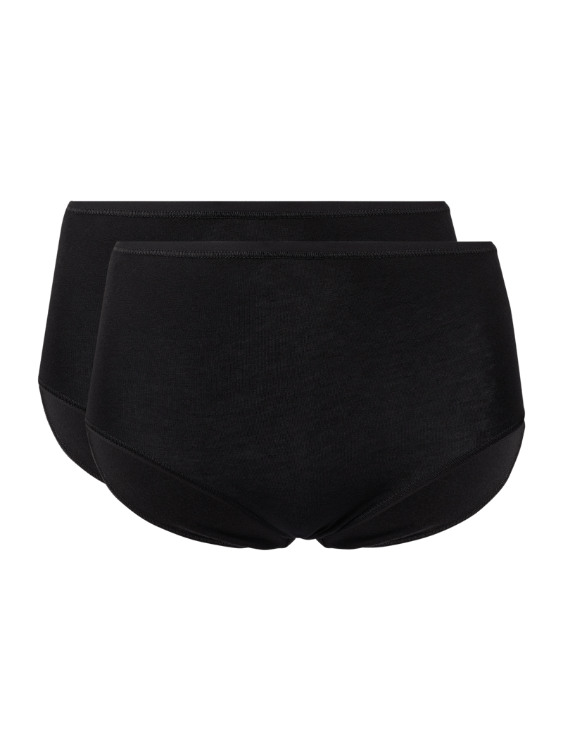 Slip mit elastischem Bund im 2er-Pack in schwarz