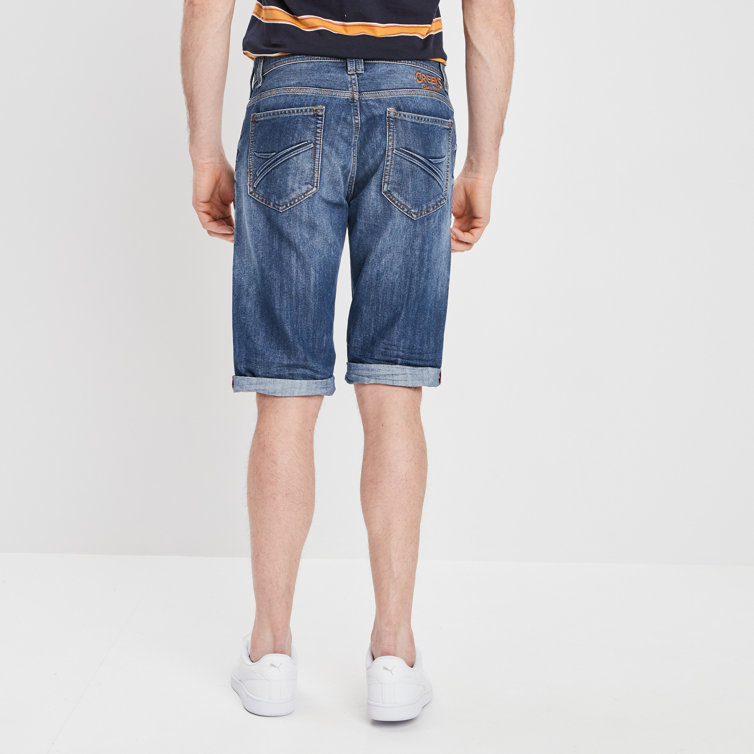 Bermuda regular en jean Creeks denim double stone homme | La Halle