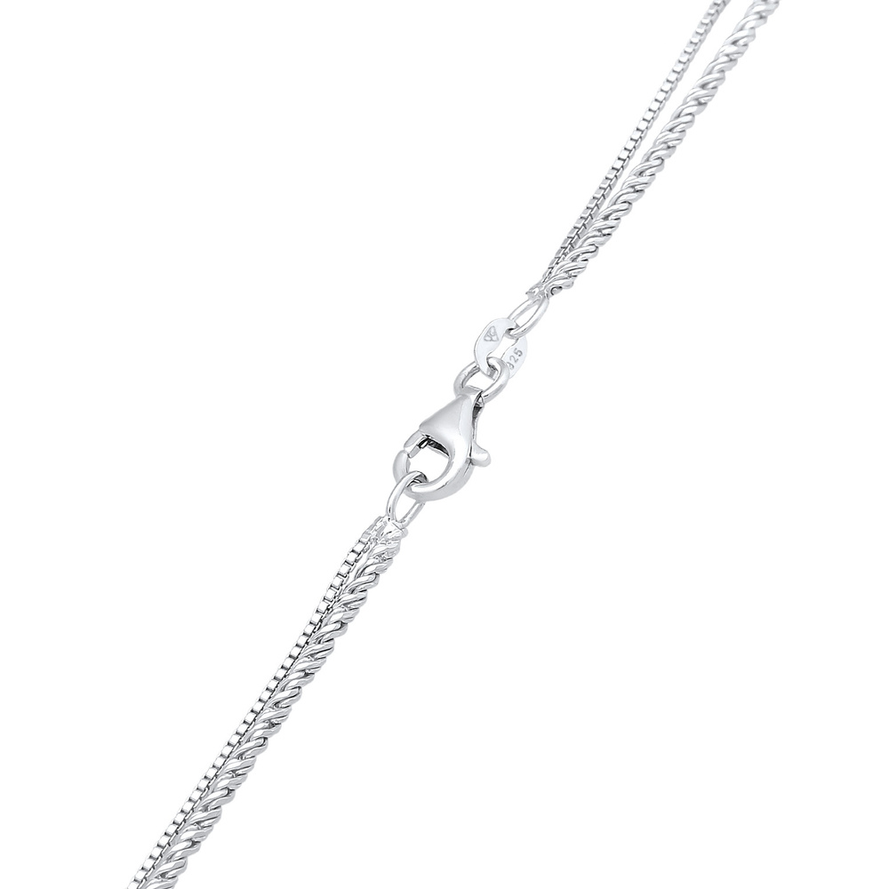 KUZZOI KUZZOI Collier Hommes couches cordon plaquette pendentif en argent sterling 925 collier