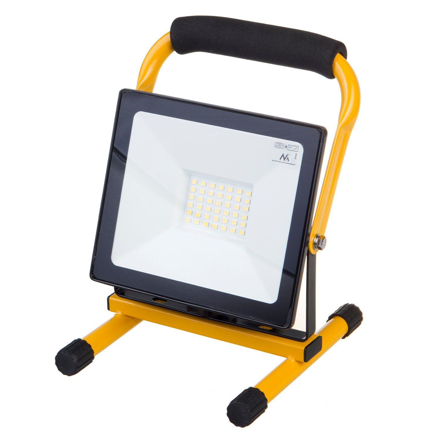Maclean Baustrahler, LED Baustrahler 50W mit Bodenarbeitsstativ