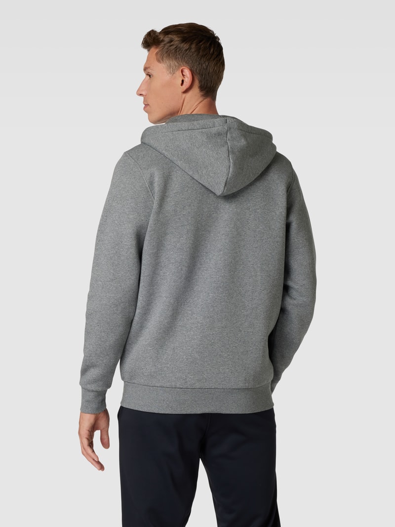 Sweatjacke mit Label-Print in dunkelgrau