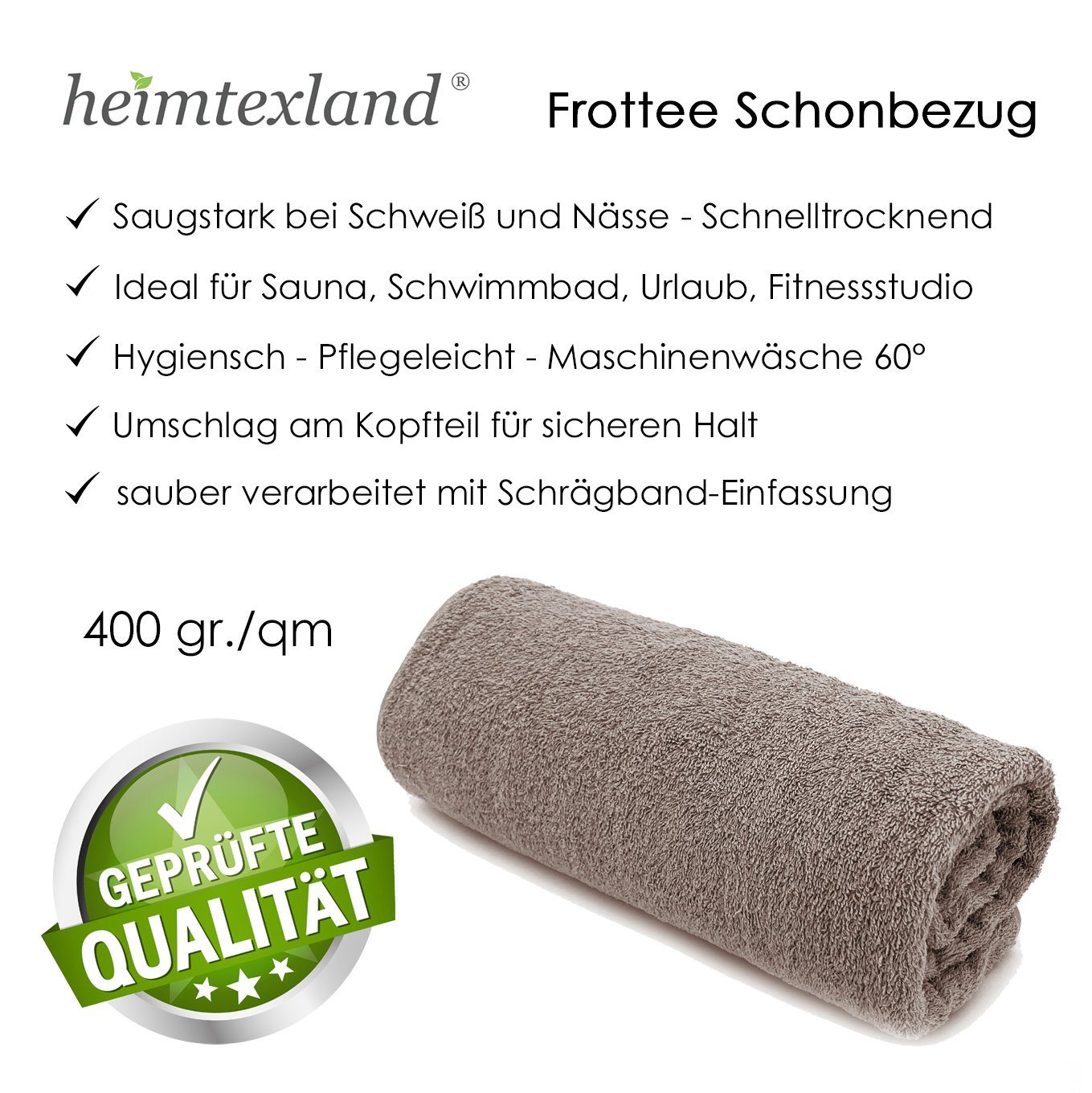 heimtexland Liegenauflage Liegestuhl Schonbezug Frottee Liegestuhlauflage, (Typ772, 1 St), saugstark, schnelltrocknend, hygienisch
