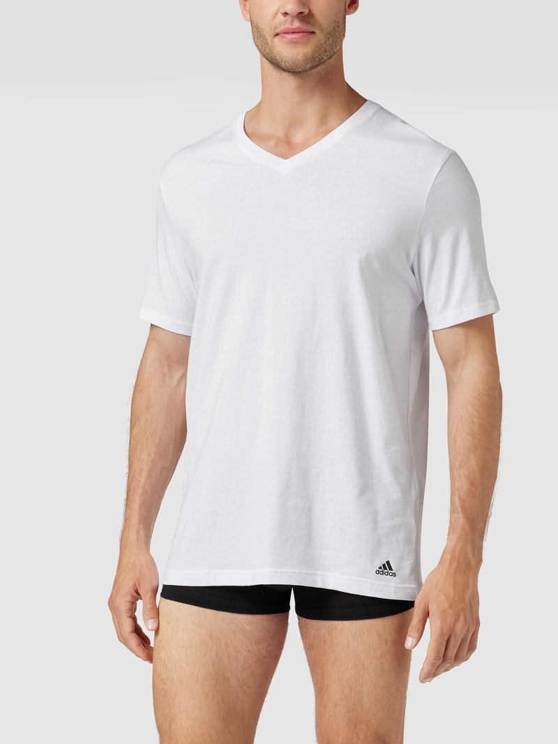 T-Shirt mit Label-Print im 3er-Pack in weiß