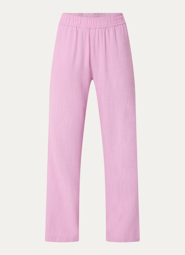 Refined Department Sandy high waist straight fit trousers in linen blend
