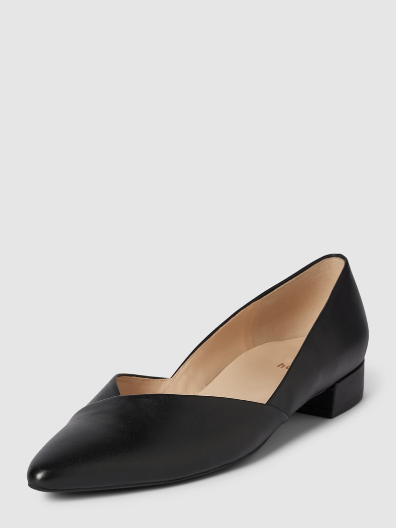 Ballerinas aus Leder in unifarbenem Design Modell 'BOULEVARD' in schwarz