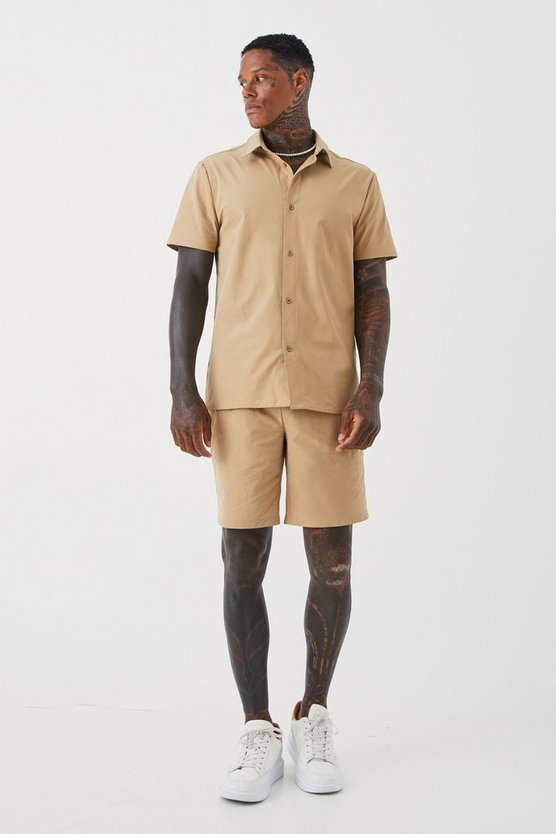 Stretch-Hemd & Shorts