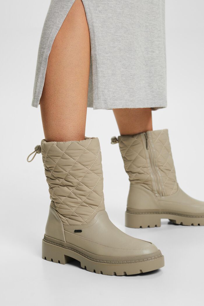 Wattierte Boots in Lederoptik