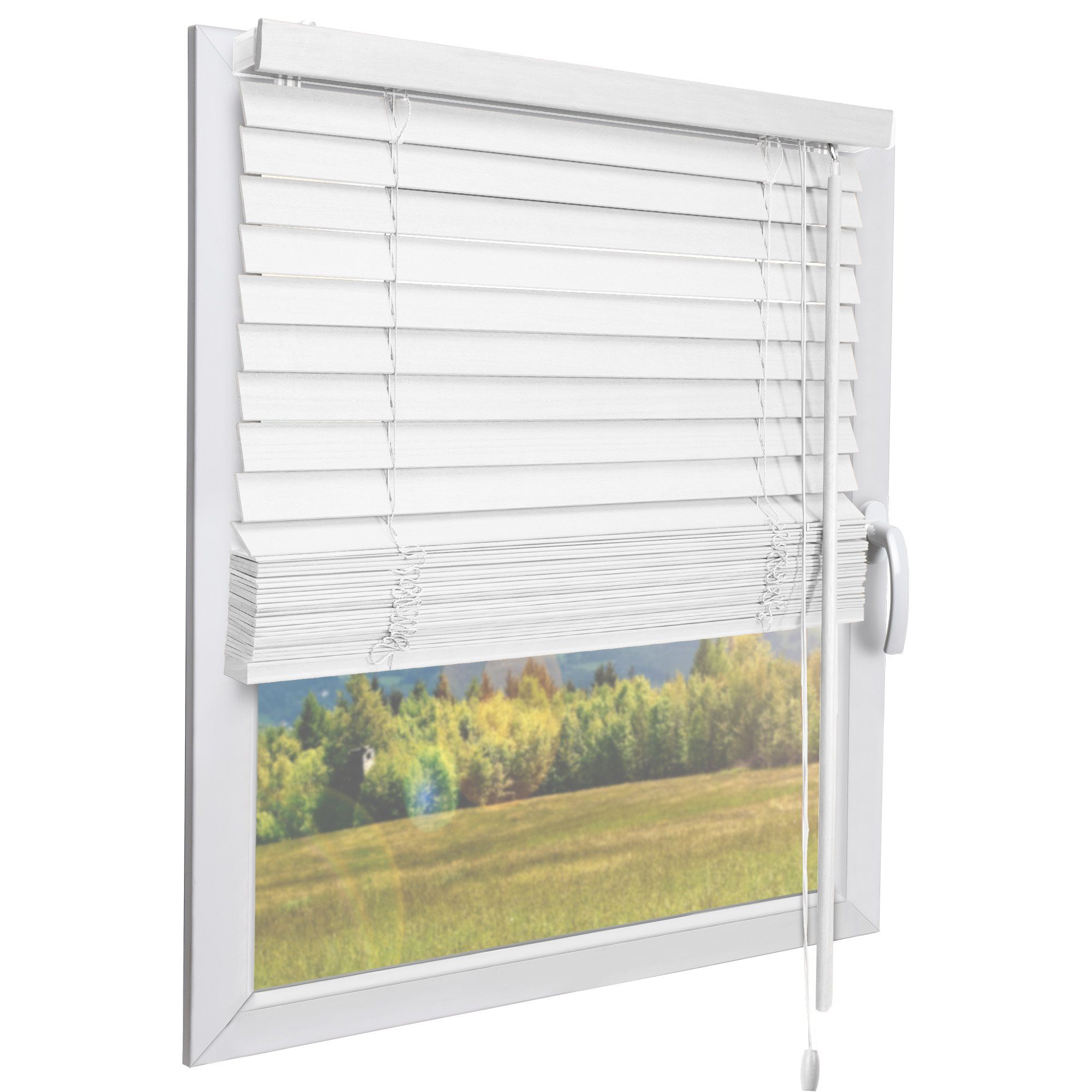 Jalousie SolDecor JH3, Sol Royal, Holzjalousie Weiß
