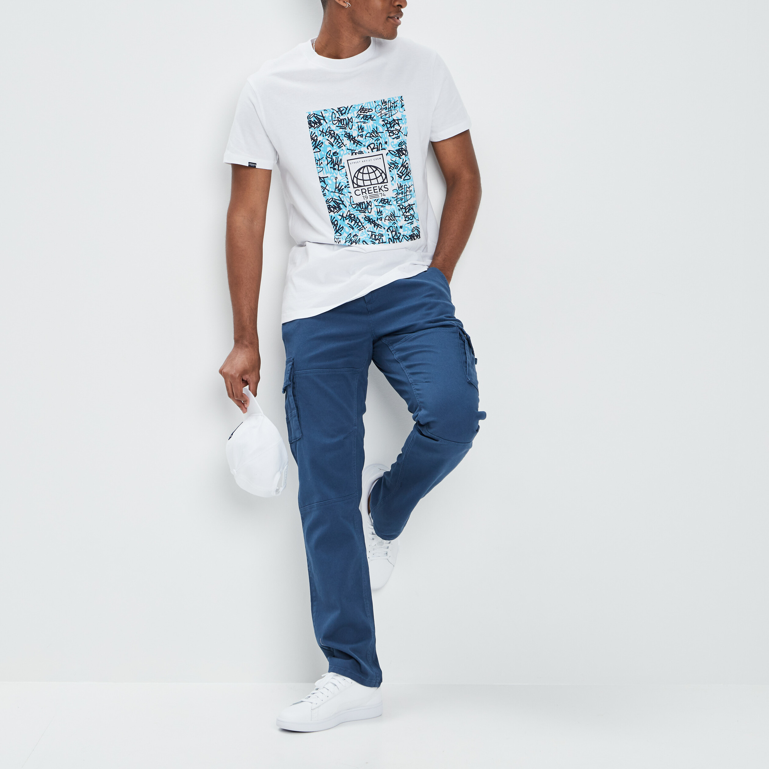 T-shirt manches courtes Creeks ivoire homme | La Halle
