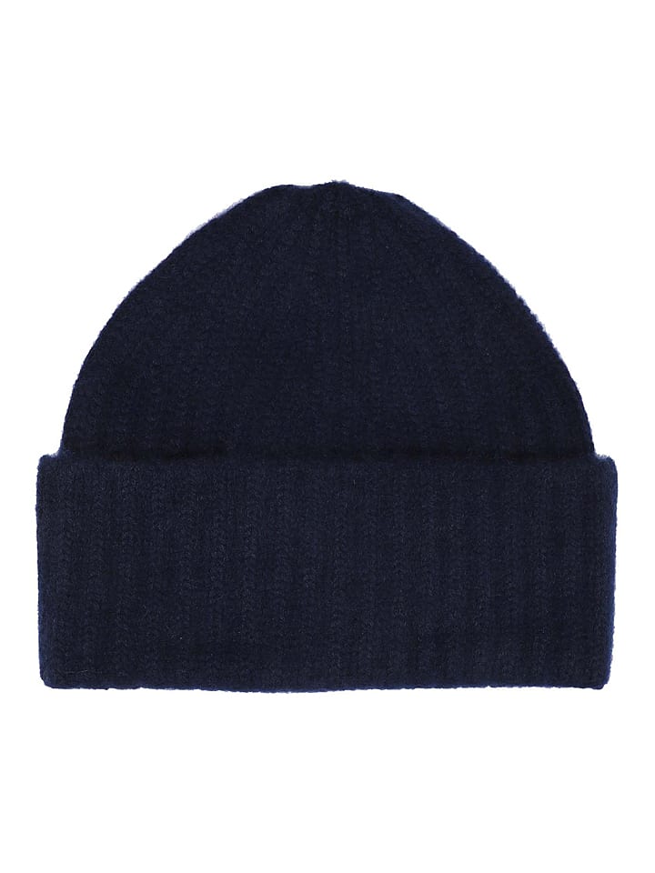 Zwillingsherz Kaschmir-Beanie in Dunkelblau günstig kaufen onesize